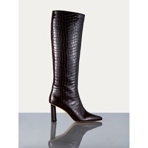 Frame 'Odette' Brown Patent Leather Boot Size 6